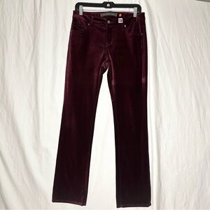 Christopher Blue Stretch Rich Dark Maroon Velvet Pants Sz 4 NWOT. A157